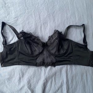 NWOT Comexim 60J / 28FF Natalia bra, black unlined plunge longline